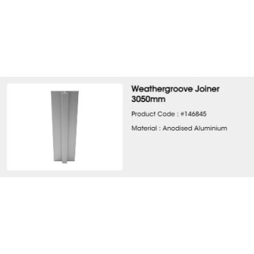 WEATHERTEX ALUMINIUM W/GROOVE JOINERS 3.050m