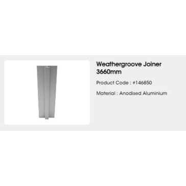 WEATHERGROOVE ALUMINIUM JOINER 3.66m *