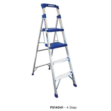 ALUMINIUM INDUSTRIAL TWIN PLATFORM 4 STEP STOOL