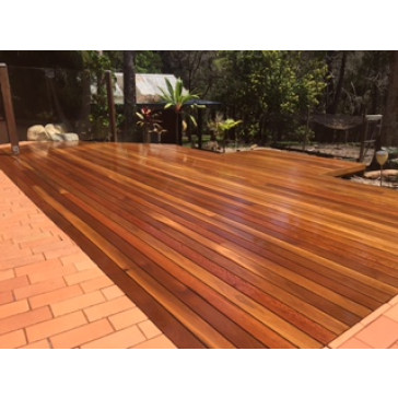 86 X 19 SPOTTED GUM DECKING GROOVED ONLY - SUITABLE FOR DECKMATE DIY *
