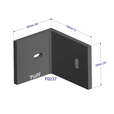 HD ANGLE BRACKET 100 X 80mm WITH SLOTS - GALVANISED - BOX OF 15